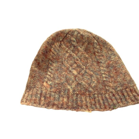 Janie & Jack Cable Knit Hat Infant 6-12 Mo Tweed Ribbed Border Fully Lined  NEW - Picture 1 of 2